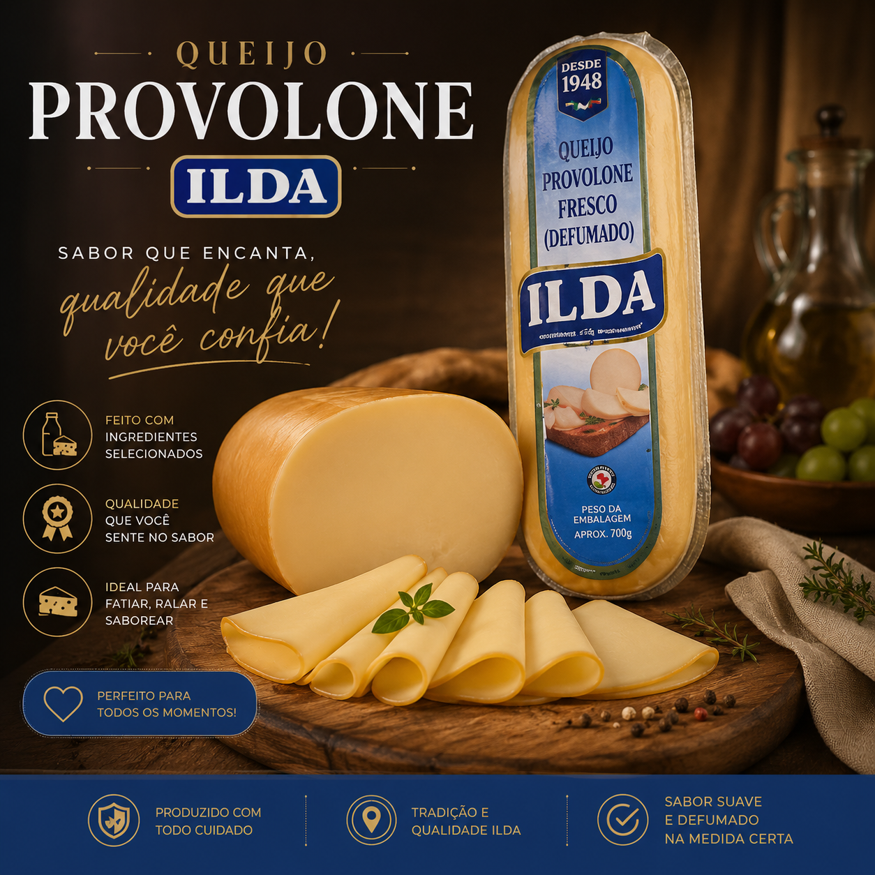 Queijo provolone defumado Ilda produto vendido por kg consulte nossos vendedores