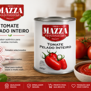 Tomate Pelado Inteiro Mazza no atacado 400g Peso Drenado 250g