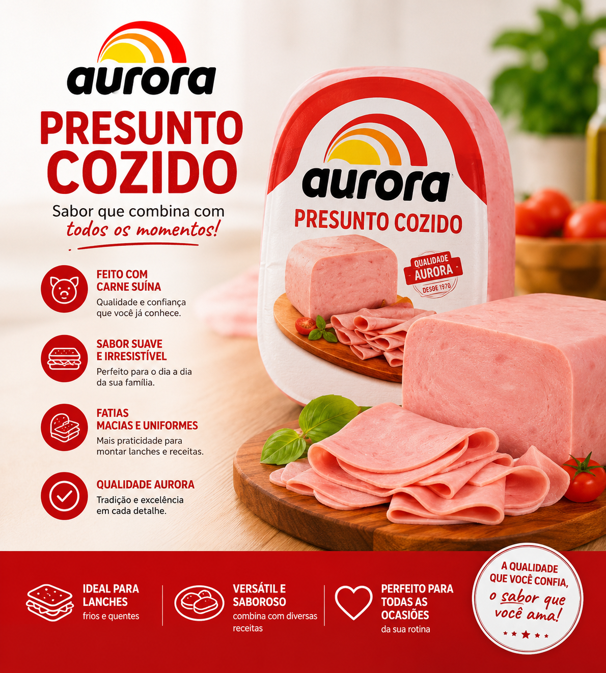 Presunto Cozido Aurora produto vendido por kg no atacado consulte nossos vendedores